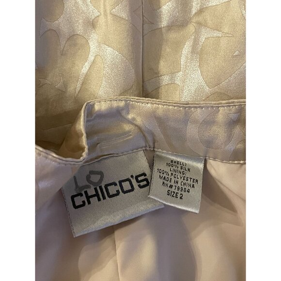 Chico's A-line knee length sz 2 skirt side zip champagne gold - Picture 5 of 6